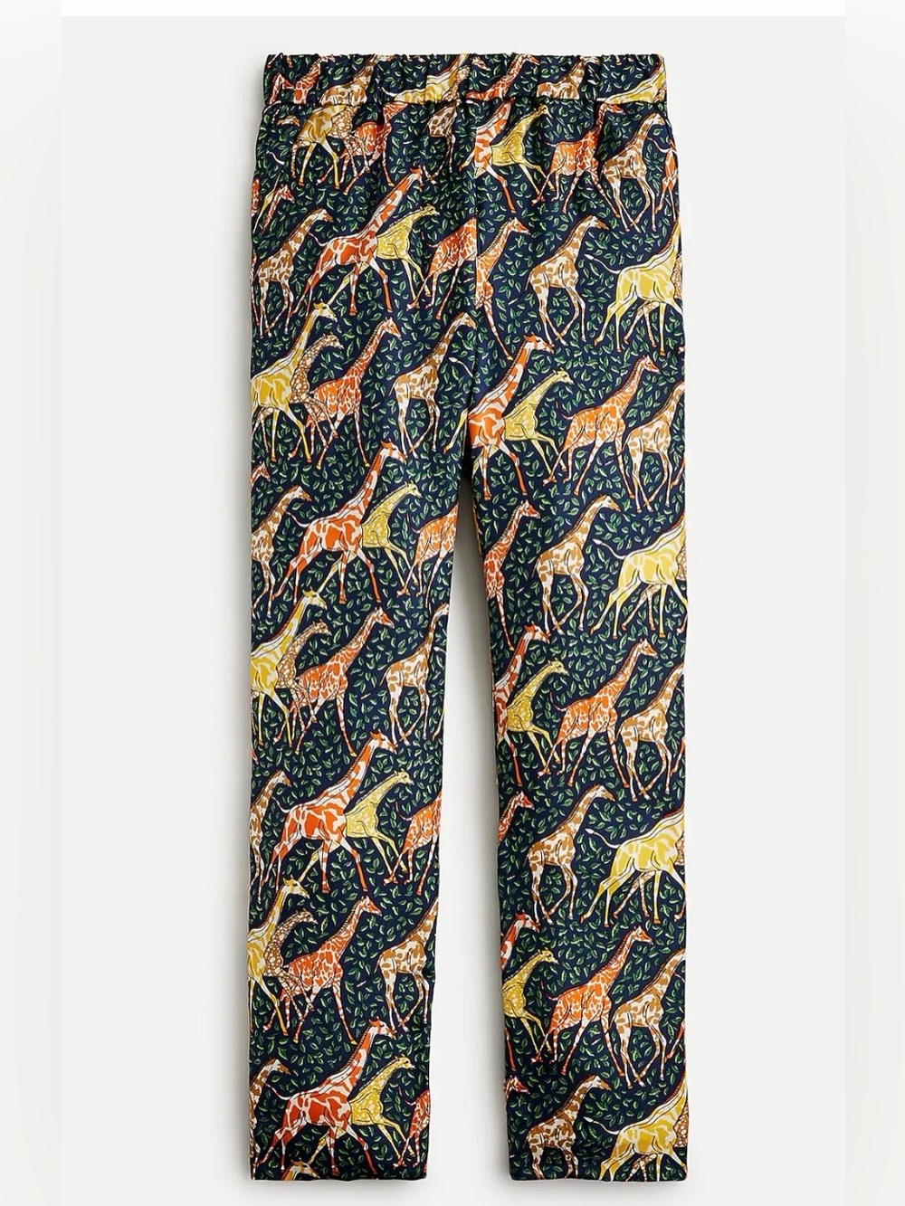 J Crew Collection Pull-on silk-twill pant in Giraffes Sz 14